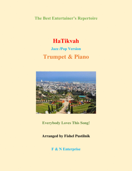 Hatikvah Piano Background For Trumpet And Piano Jazz Pop Version Sheet Music