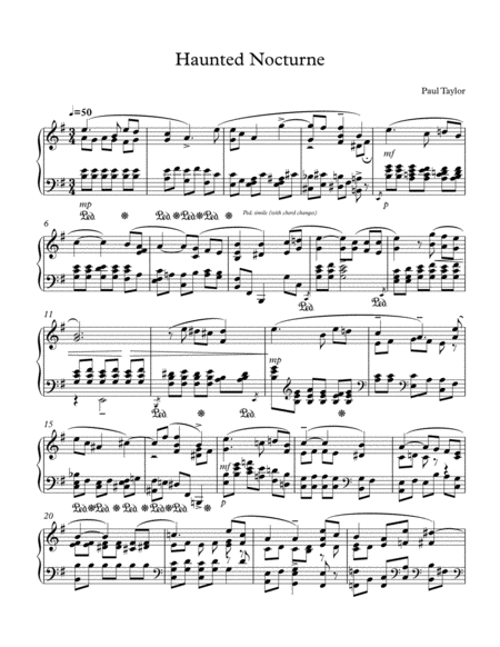 Free Sheet Music Haunted Nocturne 2