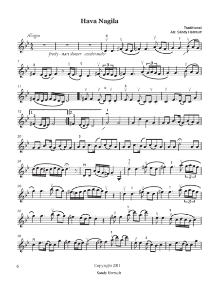 Free Sheet Music Hava Nagila For Violin And Piano