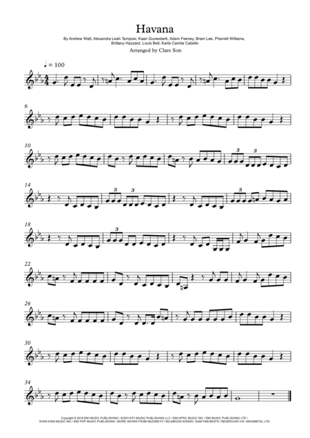 Free Sheet Music Havana By Camilla Cabello For Ukulele