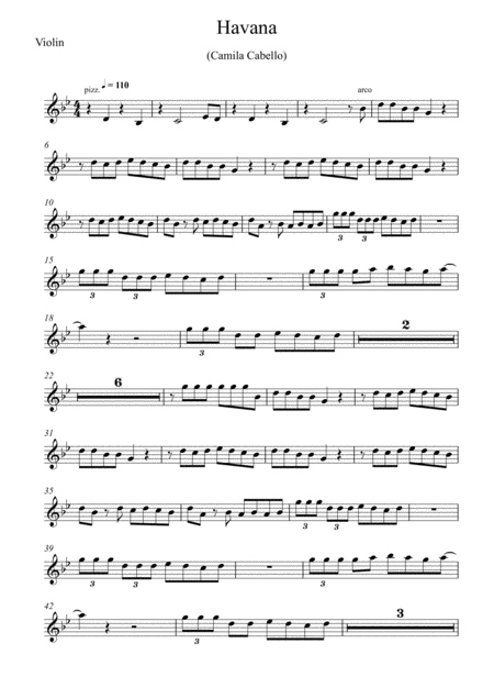 Havana Camila Cabello String Quartet Sheet Music