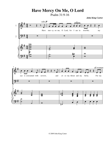 Have Mercy On Me O God Sheet Music