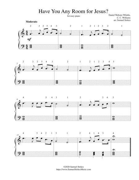 Free Sheet Music Have You Any Room For Jesus For Easy Piano