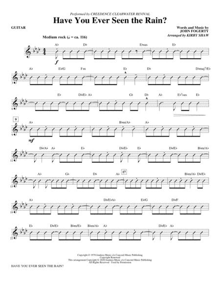 Free Sheet Music Have You Ever Seen The Rain Arr Kirby Shaw Guitar