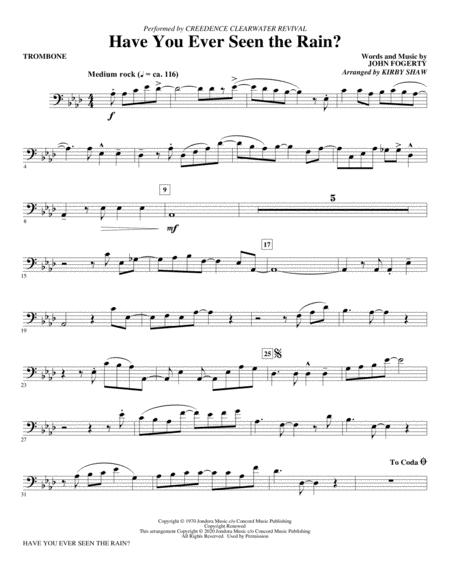 Have You Ever Seen The Rain Arr Kirby Shaw Trombone Sheet Music