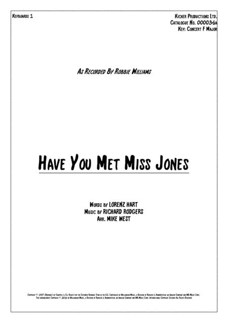 Free Sheet Music Have You Met Miss Jones Piano