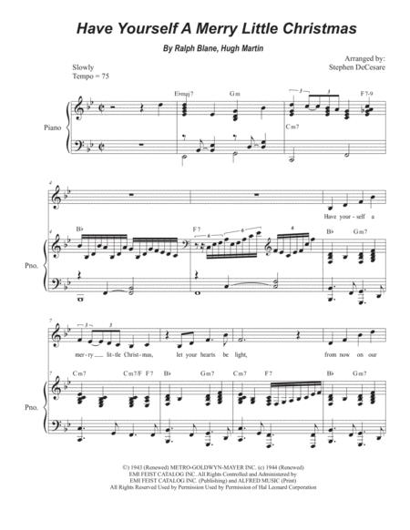 Free Sheet Music Have Yourself A Merry Little Christmas For Unison Choir