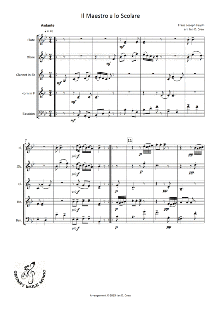 Free Sheet Music Haydn Il Maestro E Lo Scolare