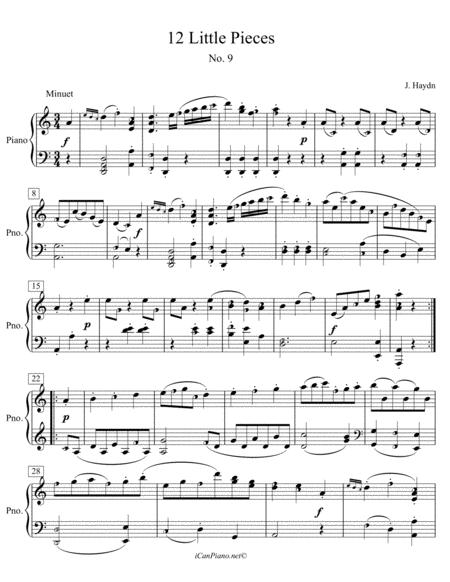 Free Sheet Music Haydn Little Piece No 9 Icanpiano Style