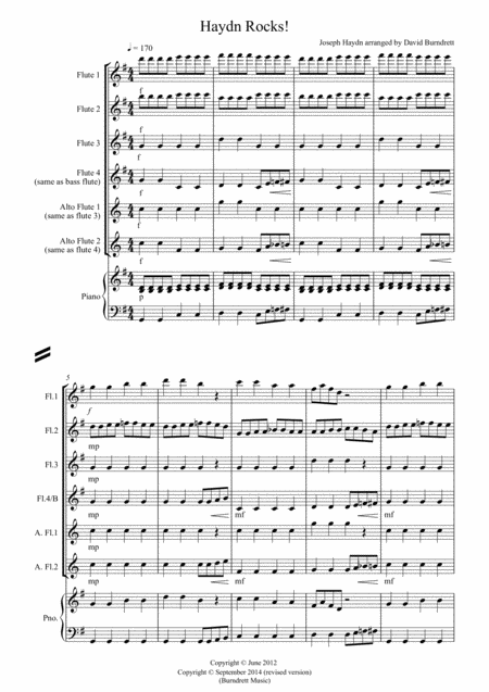 Haydn Rocks For Flute Quartet Sheet Music