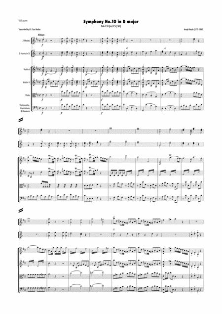 Haydn Symphony No 10 In D Major Hob I 10 Sheet Music