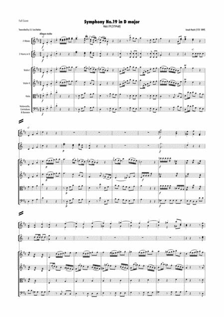 Haydn Symphony No 19 In D Major Hob I 19 Sheet Music