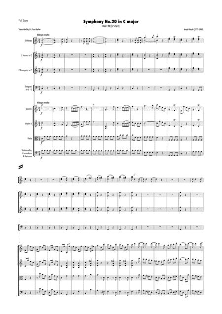 Haydn Symphony No 20 In C Major Hob I 20 Sheet Music