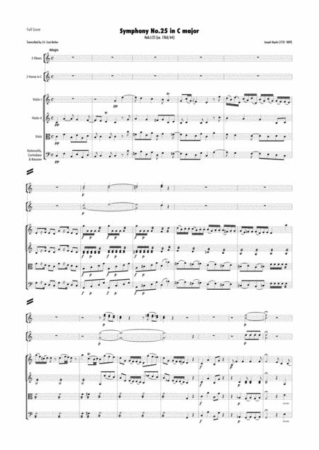 Free Sheet Music Haydn Symphony No 25 In C Major Hob I 25