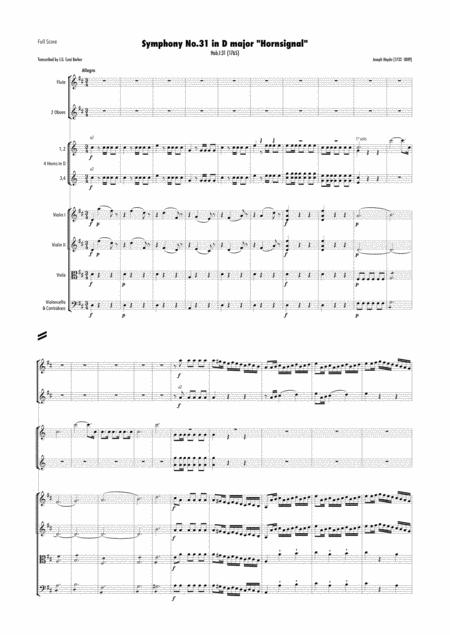 Haydn Symphony No 31 In D Major Hob I 31 Hornsignal Sheet Music