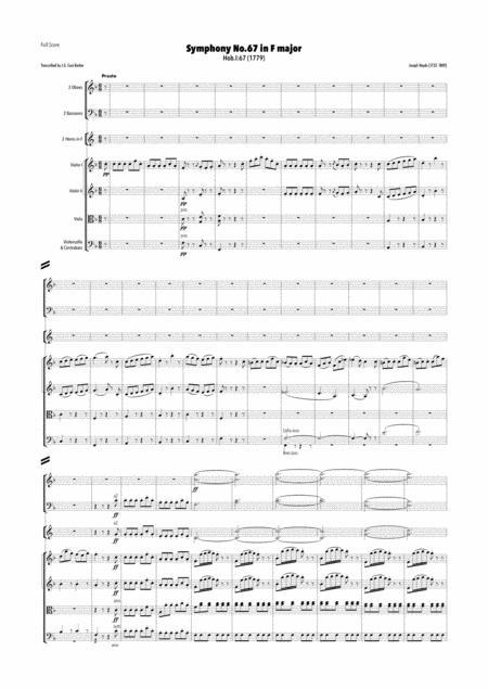 Haydn Symphony No 67 In F Major Hob I 67 Sheet Music