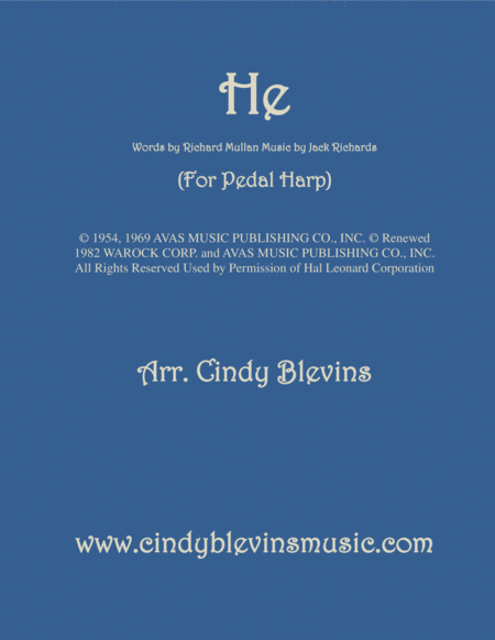 Free Sheet Music He Arranged For Pedal Harp