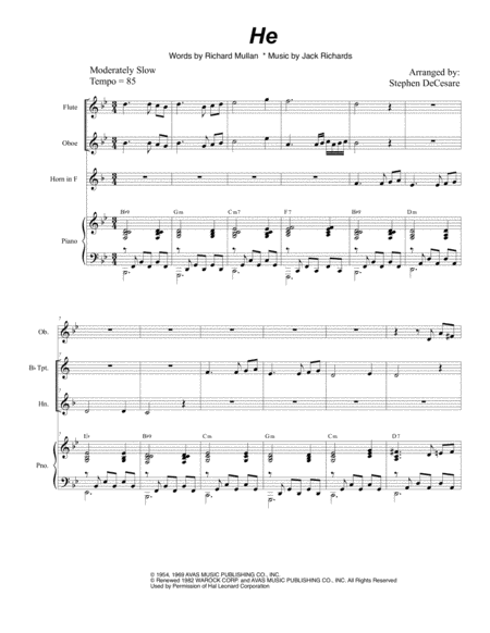 He Duet For Bb Trumpet And French Horn Sheet Music