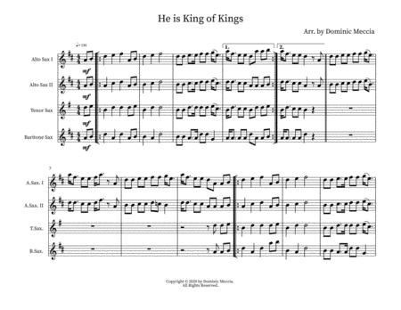 Free Sheet Music He Is King Of Kings Sax Quartet