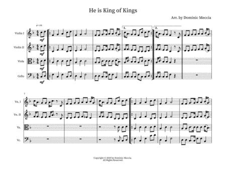 He Is King Of Kings String Quartet Sheet Music