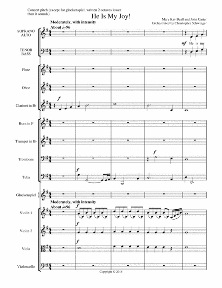 Free Sheet Music He Is My Joy Orchestration