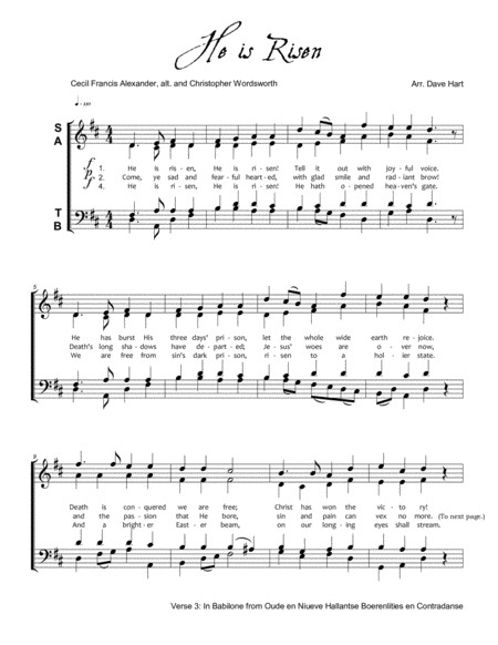 Free Sheet Music He Is Risen