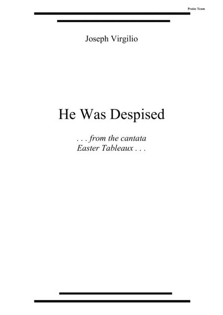 He Was Despised From The Cantata Easter Tableaux Sheet Music