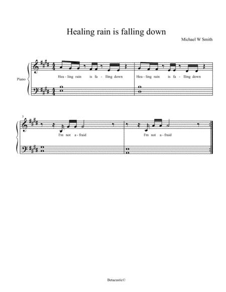 Healing Rain Is Falling Down Michael W Smith Sheet Music Easy Piano Sheet Music