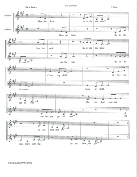 Hear The Rain Sheet Music