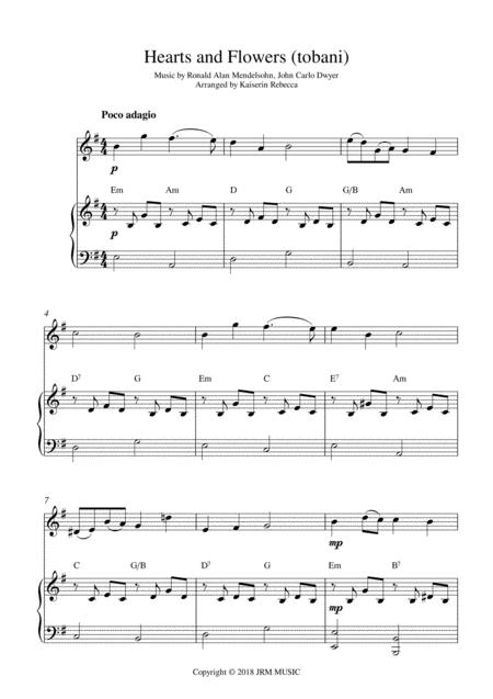 Free Sheet Music Hearts And Flowers Tobani Violin Solo And Piano Accompaniment
