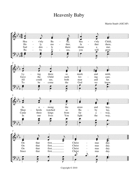 Free Sheet Music Heavenly Baby