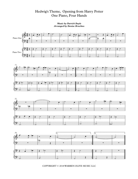 Hedwigs Theme Opening From Harry Potter Sheet Music