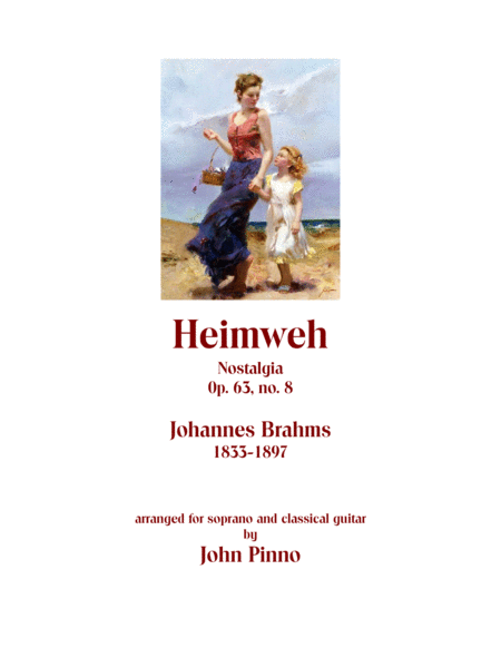 Free Sheet Music Heimweh Johannes Brahms For Soprano Mezzo Soprano Tenor And Classical Guitar