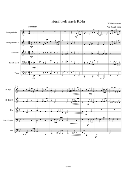 Free Sheet Music Heimweh Nach Kln