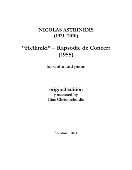 Free Sheet Music Helliniki Rapsodie De Concert