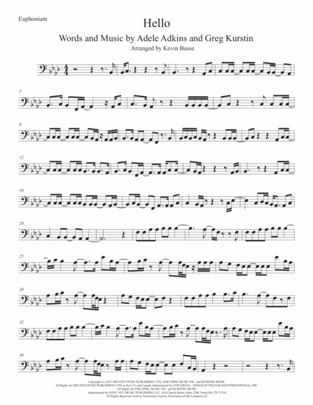 Hello Euphonium Original Key Sheet Music