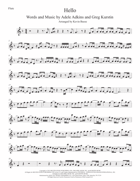 Hello Flute Sheet Music