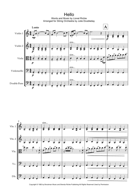 Hello For String Orchestra Score And Parts Sheet Music