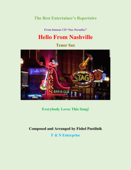 Free Sheet Music Hello From Nashville For Tenor Sax From Cd Sax Paradise Video