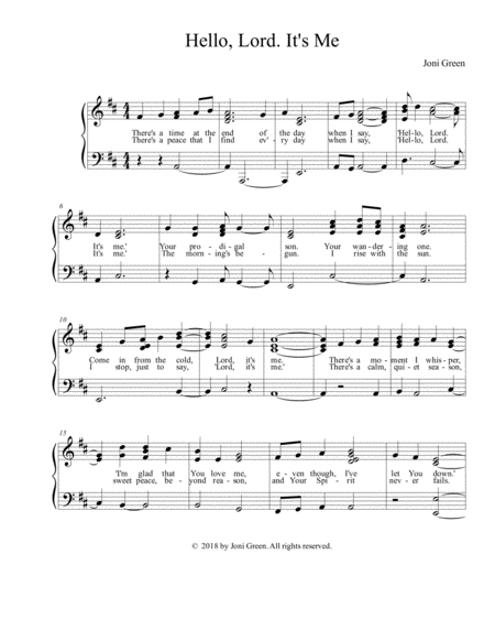 Hello Lord Its Me Sheet Music