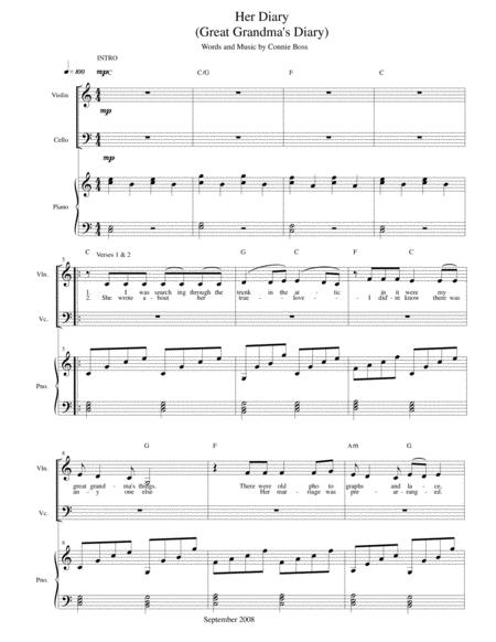 Free Sheet Music Her Diary Strings And Piano