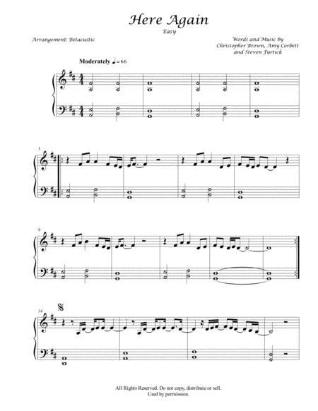 Free Sheet Music Here Again Elevation Worship Sheet Music Easy