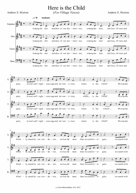 Free Sheet Music Here Is The Child