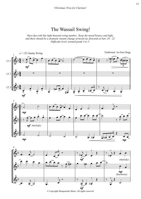 Here We Come A Wassailing The Wassail Swing Delightful Bb Clarinet Trio Mixed Ability Group Sheet Music