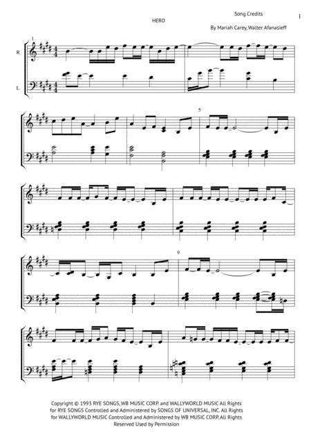 Free Sheet Music Hero Mariah Carey Piano Cover