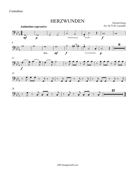 Free Sheet Music Herzwunden