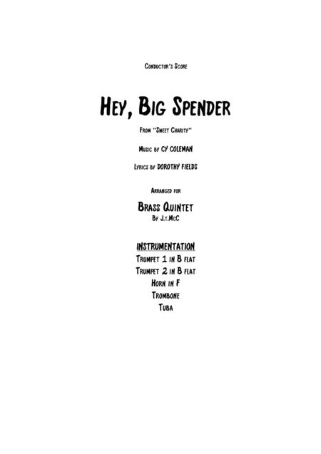 Hey Big Spender Sheet Music