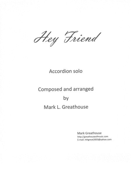 Hey Friend Accordion Solo Sheet Music