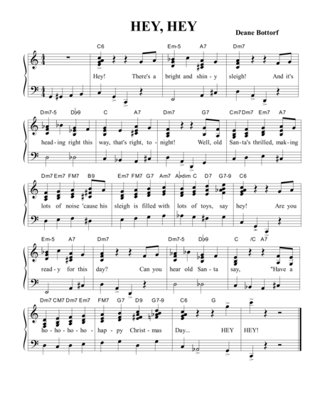 Free Sheet Music Hey Hey