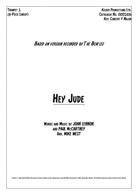 Hey Jude 6 Piece Brass Section Sheet Music